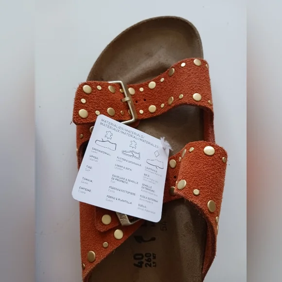 NWT BIRKENSTOCK Genuine Leather Sandals Size EU 40, US 9, 26 cm, Men 7